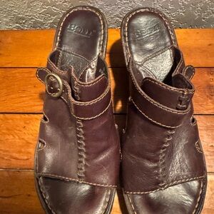 Born Brown Leather Women's Mules